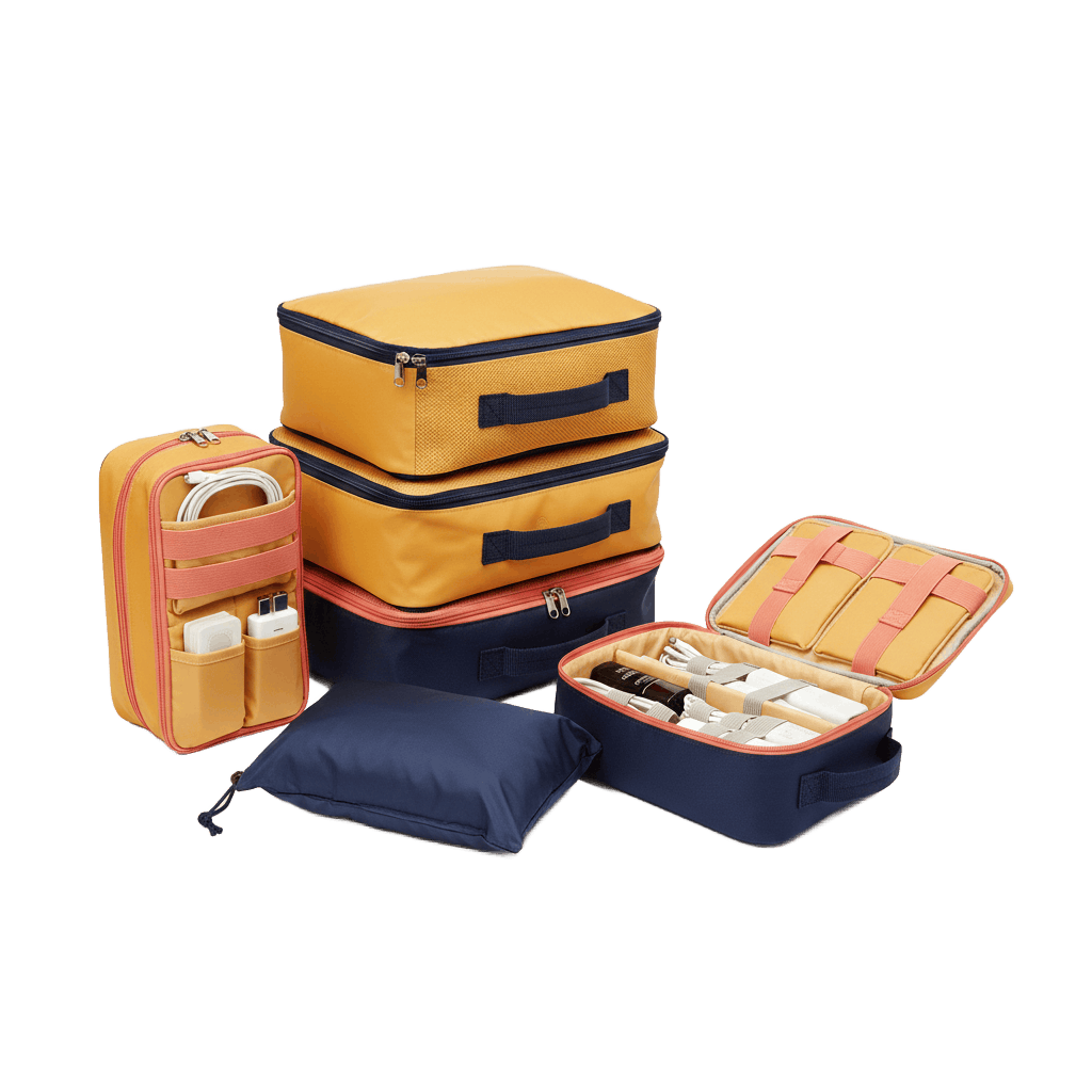 Travel organizers, packing cubes and toiletry bags